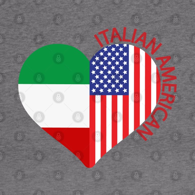 Italian American Italian Flag American Flag Heart by Rosemarie Guieb Designs